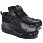 Bota Motociclista Militar Pedaleira Couro Legítimo Preto