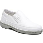 Sapato Masculino Conforto Couro Mestiço Branco