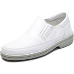 Sapato Masculino Conforto Couro Mestiço Branco