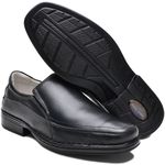 Sapato Masculino Conforto Couro Floater Preto