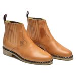 Botina Country Masculina Couro Legítimo Bege