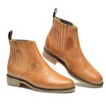 Botina Country Masculina Couro Legítimo Bege