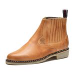 Botina Country Masculina Couro Legítimo Bege
