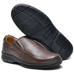 Sapato Conforto Masculino Couro Legítimo Chocolate