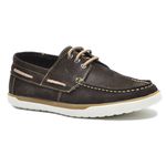 Dockside Casual Masculino Cadarço Couro Nobuck Marrom