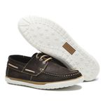 Dockside Casual Masculino Cadarço Couro Nobuck Marrom