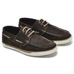 Dockside Casual Masculino Cadarço Couro Nobuck Marrom