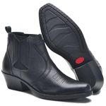 Bota Country Couro Legítimo Preto