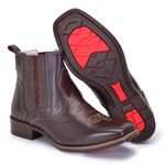 Bota Country Texana Couro Legítimo Café