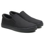 Slip On Casual Masculino em Lona Preto