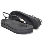 Sandália Papete Feminina Coração Preta