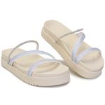 Sandália Papete Feminina Strass Branca