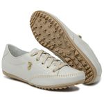 Sapatênis Feminino Casual Couro Legítimo Off White