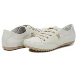 Sapatênis Feminino Casual Couro Legítimo Off White