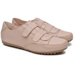 Sapatênis Feminino Velcro Couro Legítimo Nude