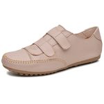 Sapatênis Feminino Velcro Couro Legítimo Nude