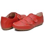 Sapatênis Feminino Velcro Couro Legítimo Vermelho