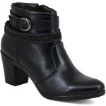 Bota Country Feminina Cano Curto Couro Napa Preto