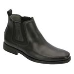 Botina Masculina Casual Conforto Couro Legítimo Preto