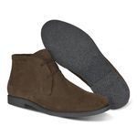 Bota Masculina Casual Couro Camurça Café