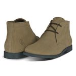 Bota Masculina Casual Desert Couro Camurça Café Sola Preta