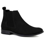 Botina Chelsea Masculina Tradicional Em Couro Nobuck Preto