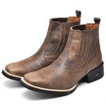 Bota Texana Masculina Bico Quadrado Couro Legítimo Mad Dog Café