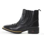 Bota Texana Masculina Bico Quadrado Couro Legítimo SemiCromo Preto