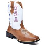 Bota Texana Masculina Cano Longo Bico Quadrado EUA Whisky e Gelo