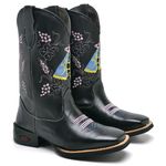 Bota Texana Feminina Cano Longo Preto