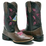 Bota Texana Feminina Cano Longo Telha e Preto