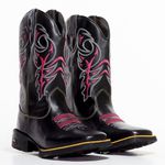Bota Texana Feminina Cano Alto Preto