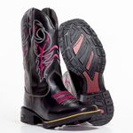 Bota Texana Feminina Cano Alto Preto