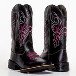 Bota Texana Feminina Cano Alto Preto