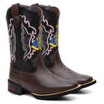 Bota Texana Feminina Cano Alto Chocolate e Preto