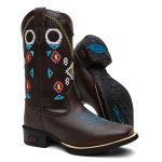 Bota Texana Feminina Cano Longo Café