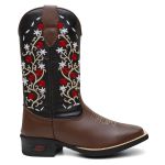 Bota Texana Feminina Cano Alto Chocolate e Preto
