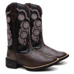 Bota Texana Feminina Cano Longo Café Preto
