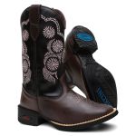 Bota Texana Feminina Cano Longo Café Preto