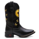 Bota Texana Feminina Cano Longo Sol Preto