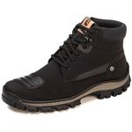 Bota Adventure Motociclista Masculino Sintético Cadarços Preto
