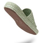 Sandália Papete Feminina Solado Flat Em Juta Verde Mint