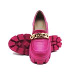 Sapato Mocassim Feminino Oxford Tratorado Craquelê Pink