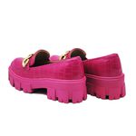 Sapato Mocassim Feminino Oxford Tratorado Craquelê Pink