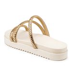 Sandália Feminina Papete Off White Strass