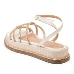 Sandália Papete Feminina Off White Strass