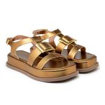 Sandália Papete Feminina Flatform Bronze