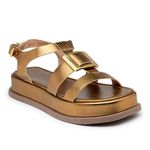 Sandália Papete Feminina Flatform Bronze