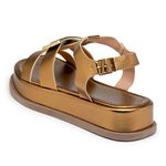 Sandália Papete Feminina Flatform Bronze