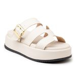 Sandália Papete Feminina Flatform Napa Off White